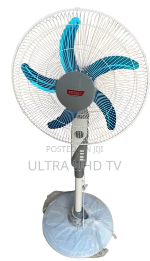 Proud Brand Pedestal Fan. It Features 5 Blades for Powerful Cooling.