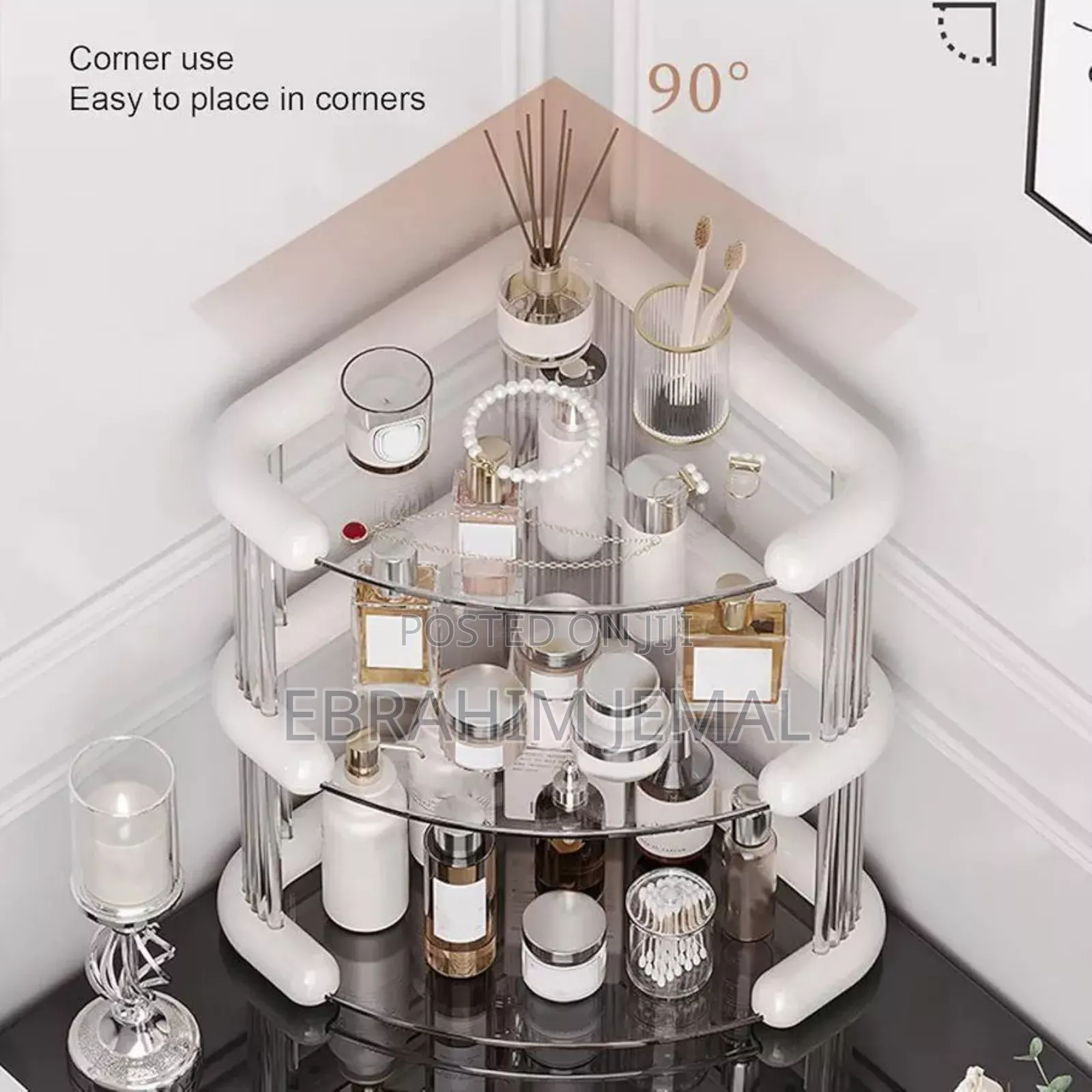 3 Tiers Corner Cosmetics Storage Shelf