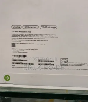 New Laptop Apple Macbook Pro 2025 M5 14-Inch 16GB Apple M5 SSD 512GB