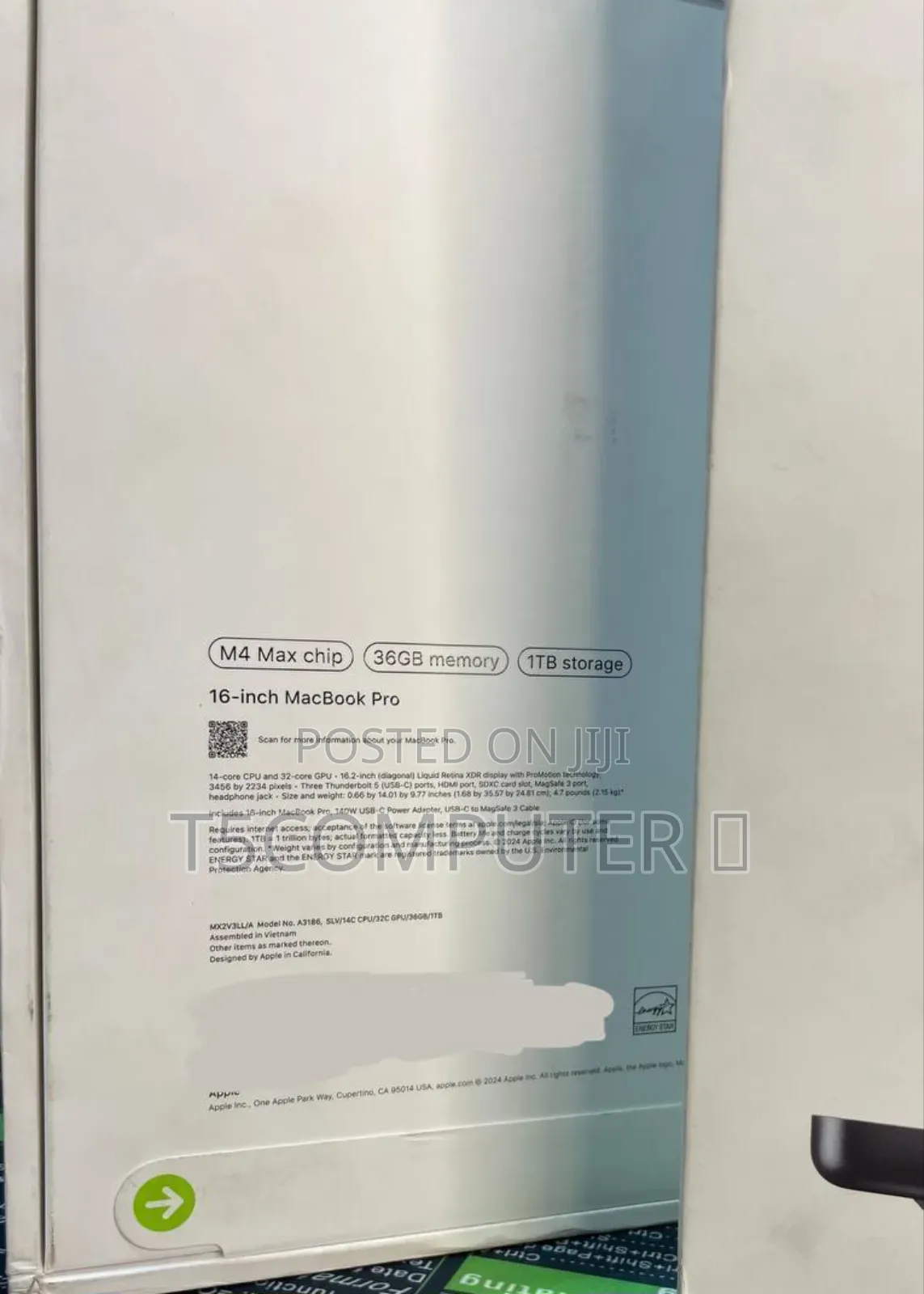 New Apple MacBook Pro 2024 M4 Max 16-Inch 36GB Apple M4 Max SSD 1T