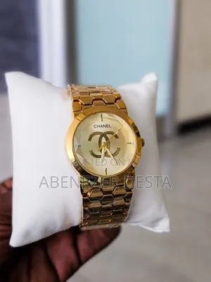 Gold-Tone Women's Chanel-Branded Wristwatch