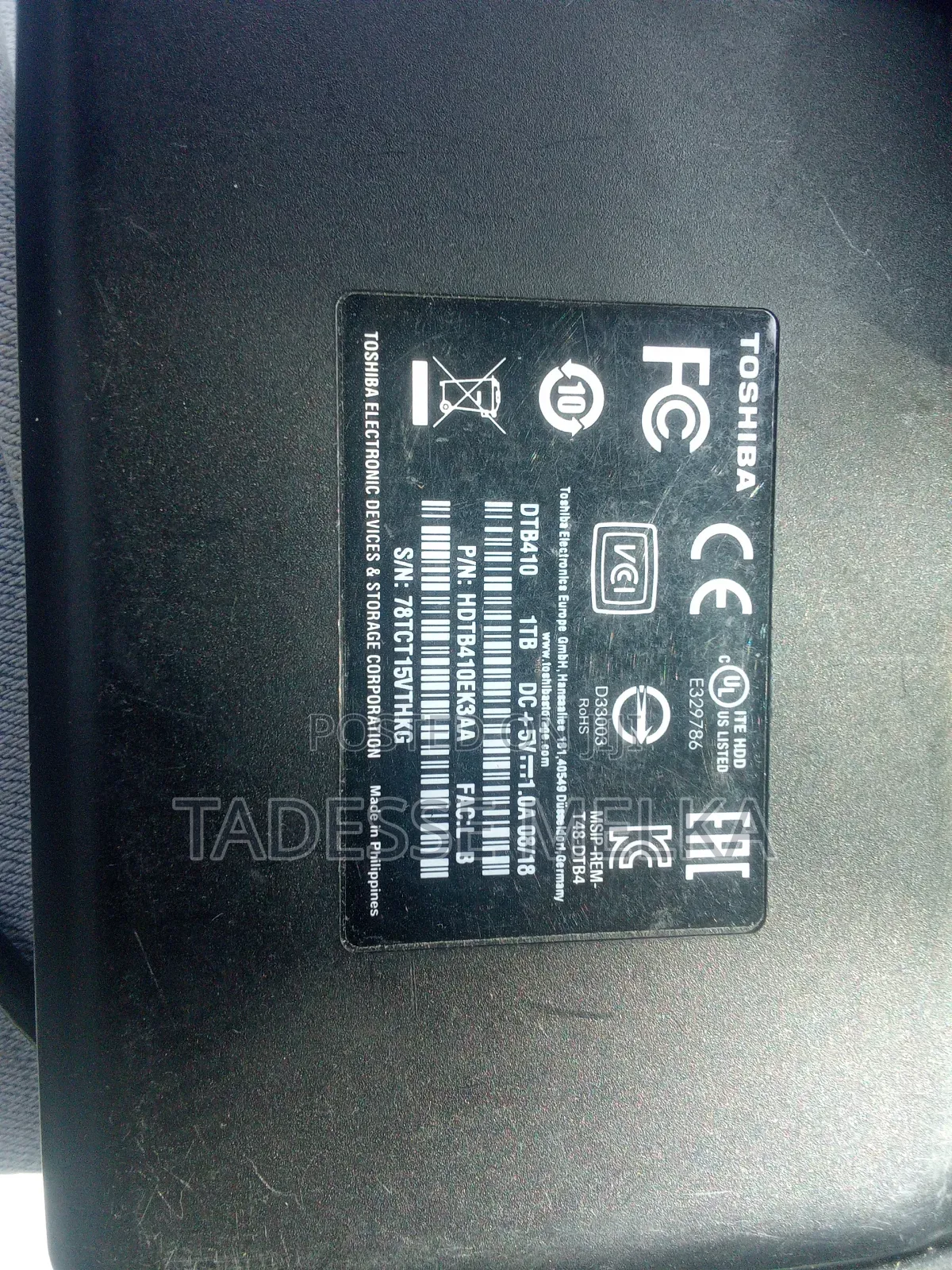 1 Tb Toshiba External Harddisk ( Storage) for Sale!