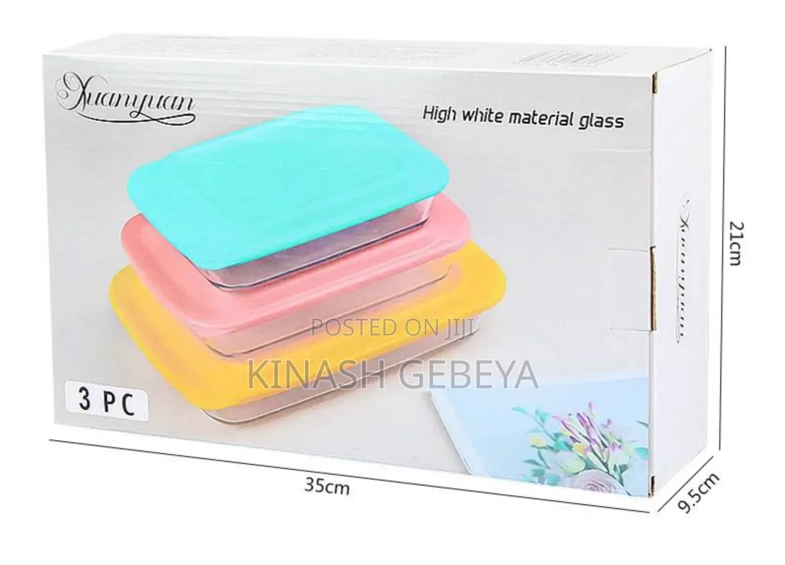 3pcs High Quality Glass Baking Dish With Lid