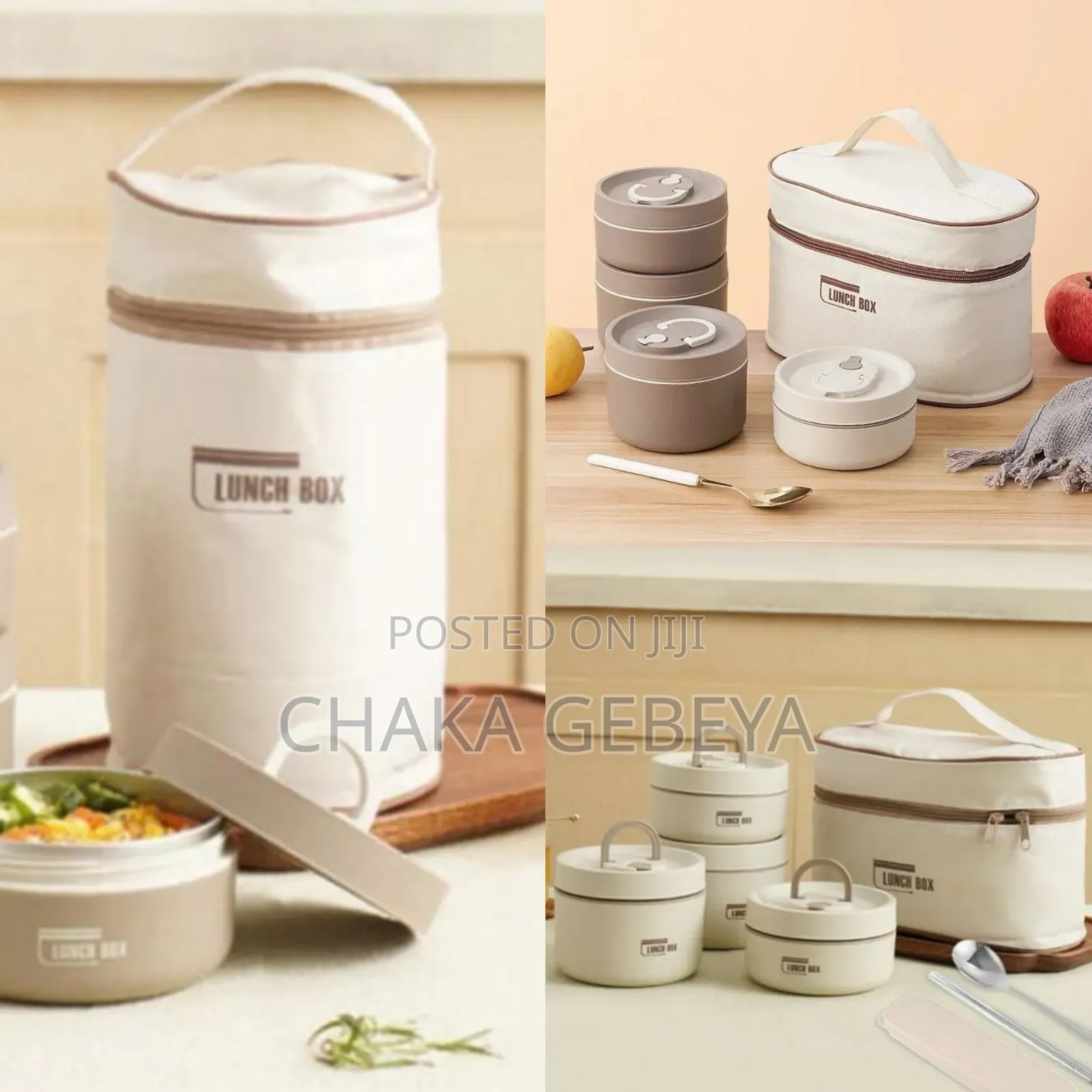 Portable Insulated Lunch Box Set - 4 Stainless Steel Boxes