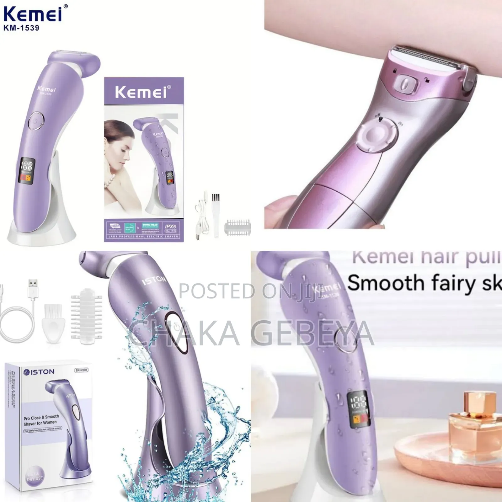Kemie Ladies Electric Shaver - Rechargeable for Bikini,Underarms, Legs