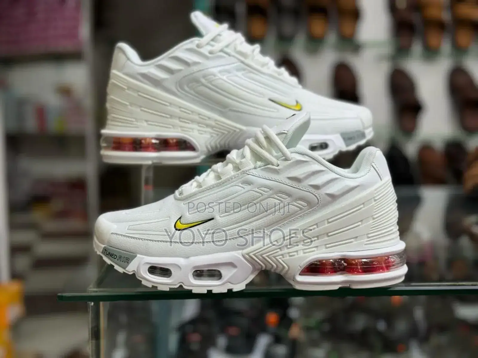 Nike Air Max Tn Plus Tuned Triple White Fashion Sneaker