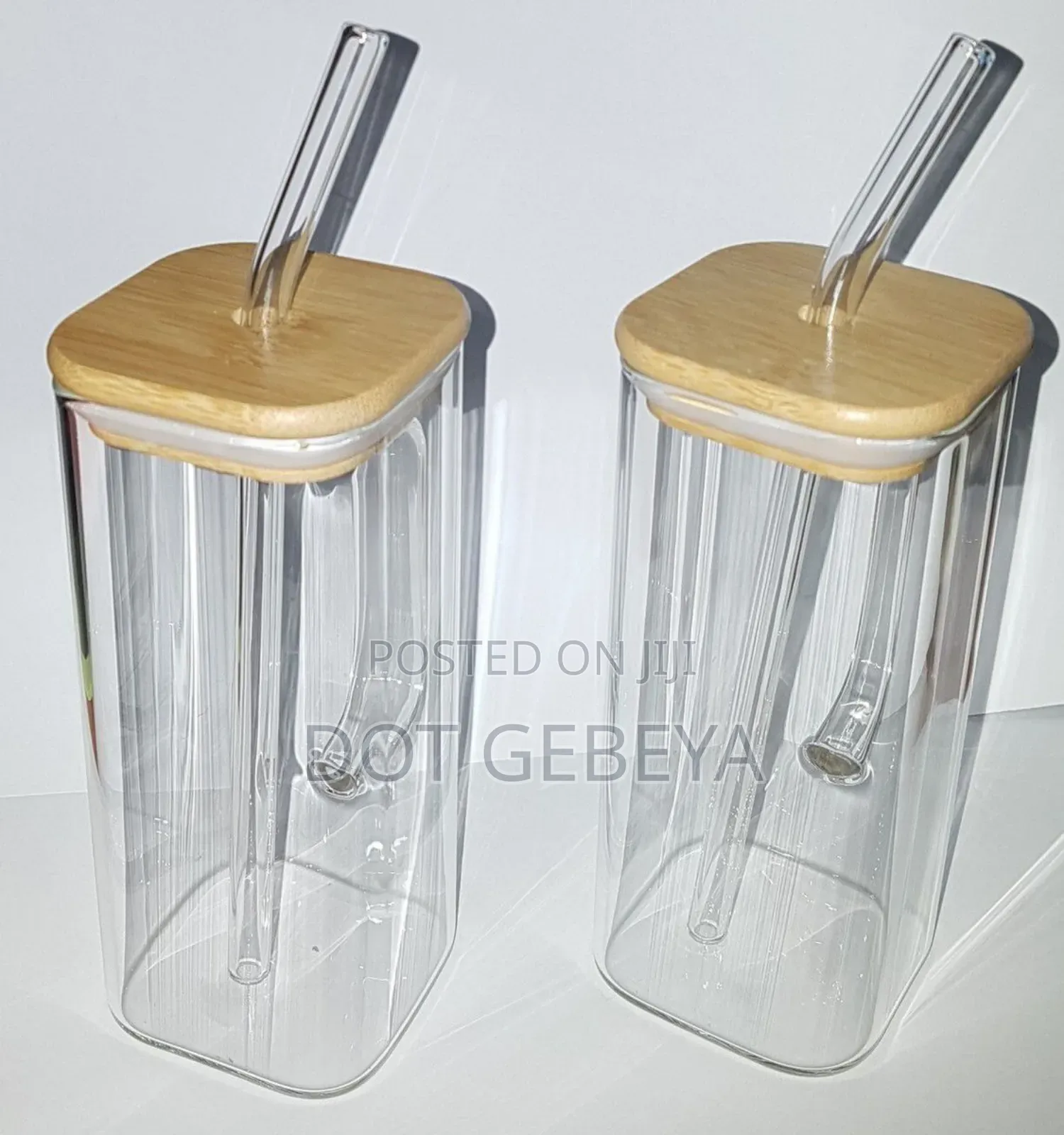 Glass Drinking Mug With Straw
