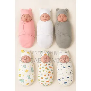 Newborn Swaddle Receiving Blanket Hat (ማች ኮፍያ ያለዉ)