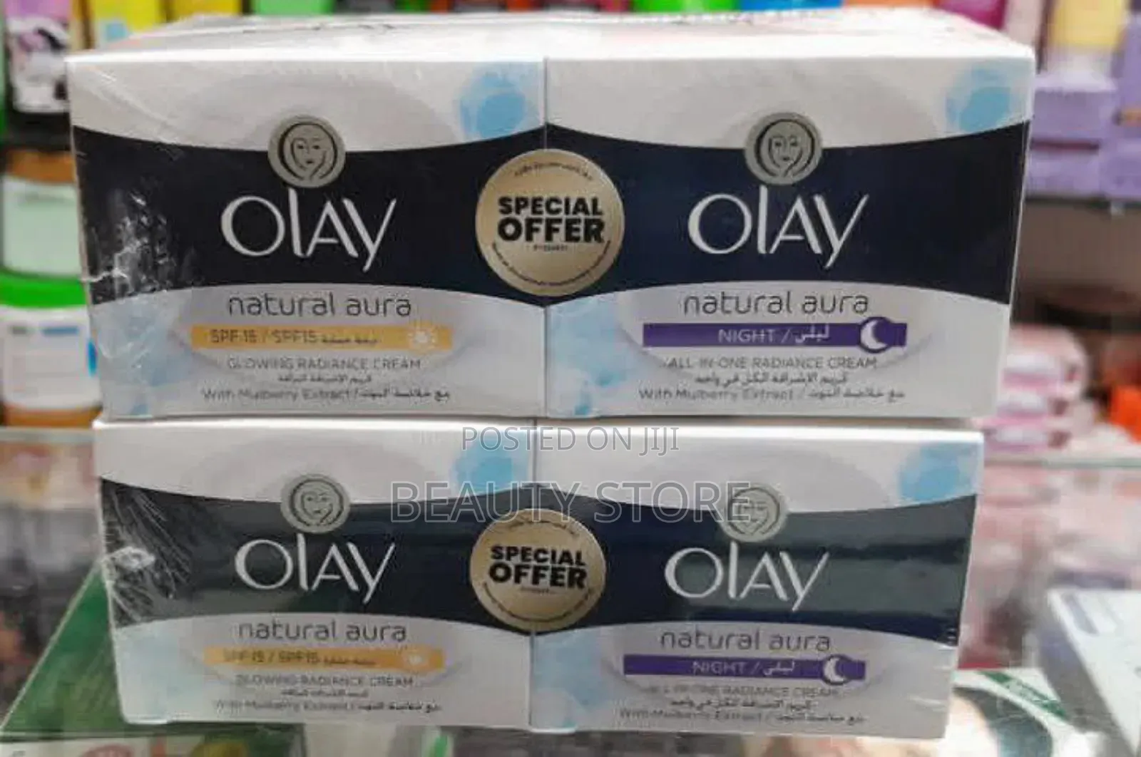 Olay Natural Aura Day and Night Creams.