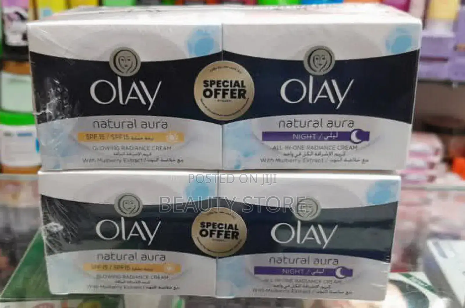 Olay Natural Aura Day and Night Creams.