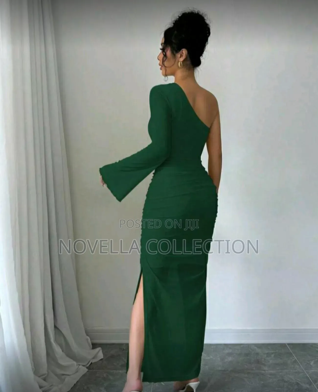 Sweetheart Collar Long Sleeve Casual Slim Fit Dress