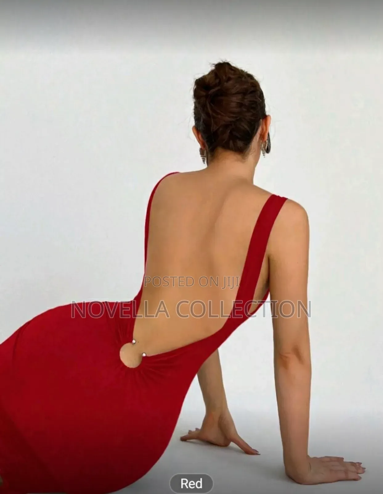 Sexy Red Color Backless Split Bodycon Dress