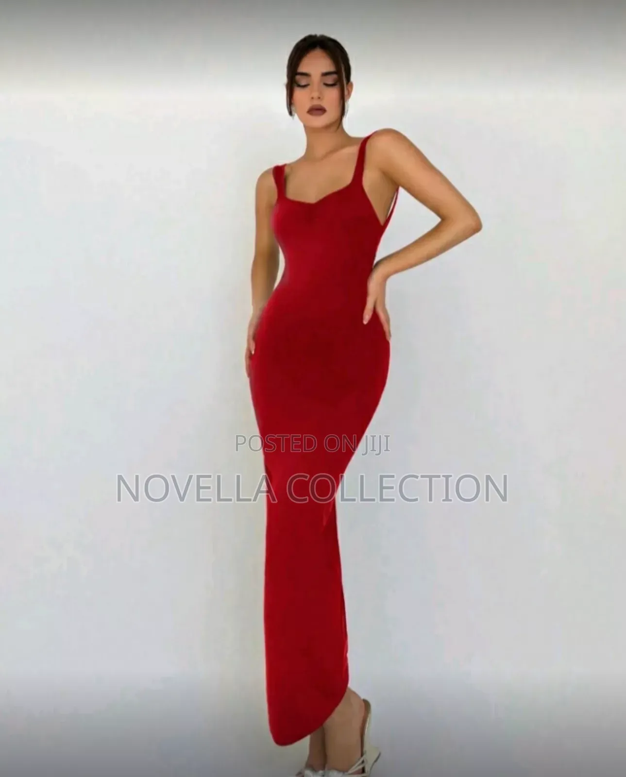 Sexy Red Color Backless Split Bodycon Dress