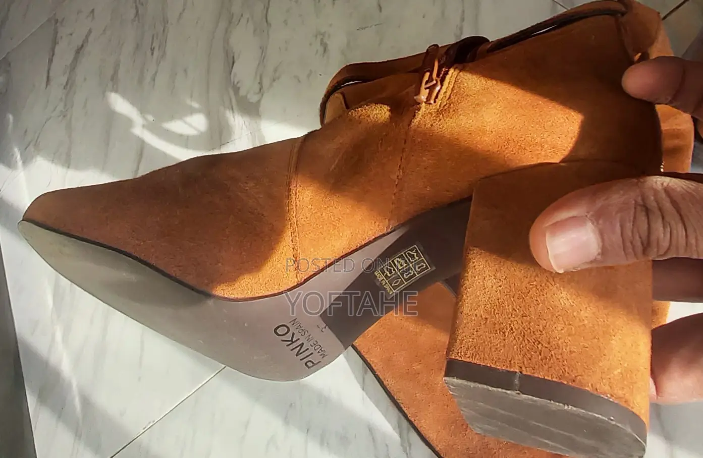 Pinko Suede Knee-High Buckle Boots (Made in Spain)