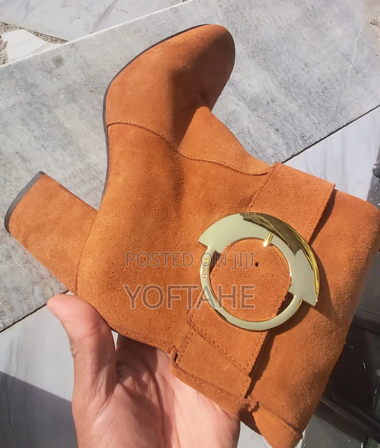 Pinko Suede Knee-High Buckle Boots (Made in Spain)