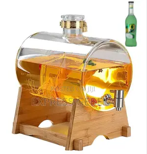 Glass Dispenser Jar With Bamboo Stand ለተለያዩ መጠጦች ማቅረቢያ