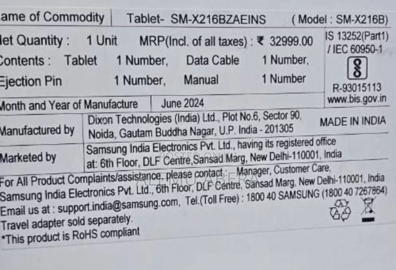 New Samsung Galaxy Tab A9+ 128 GB
