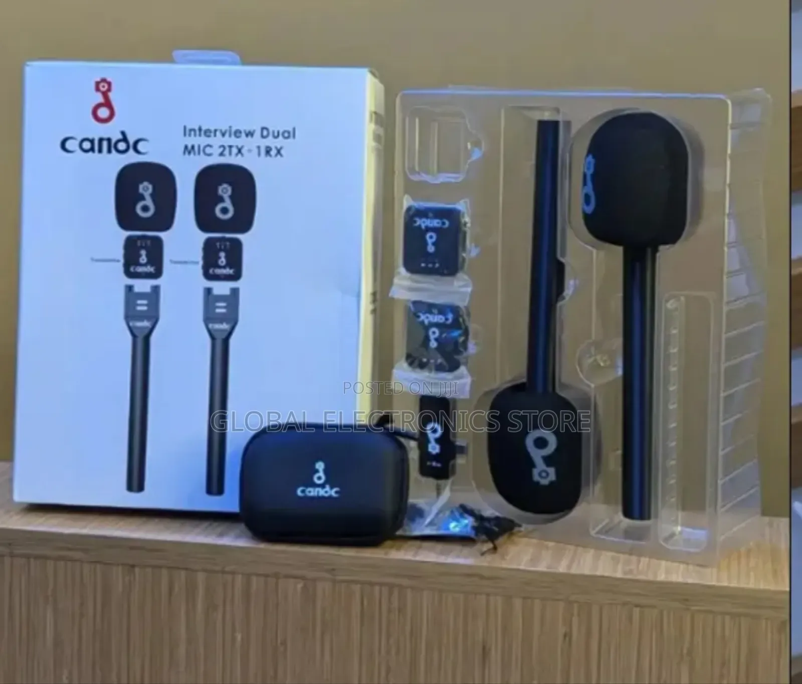 Candc Dual Wireless Interview Microphone 2 Transmitters + 1 Receiver