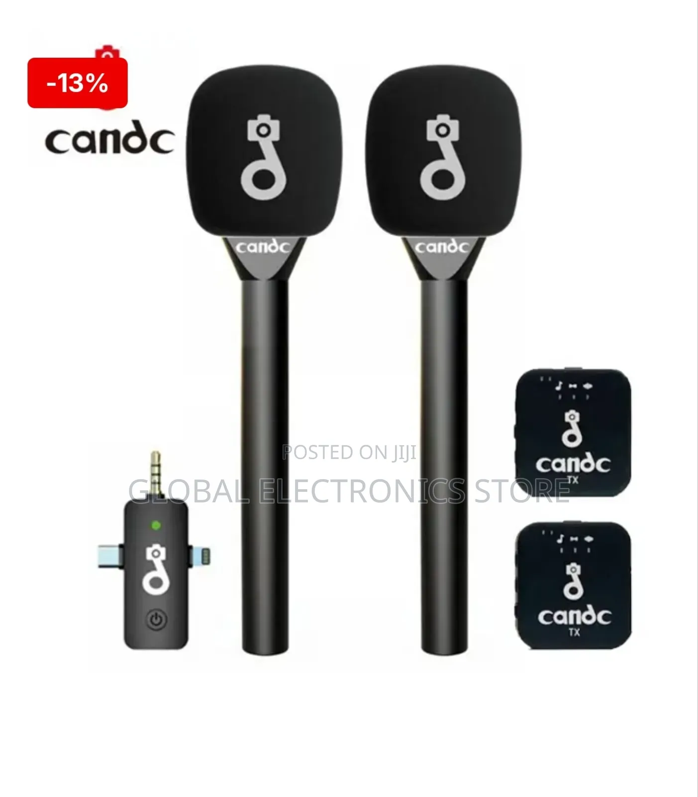 Candc Dual Wireless Interview Microphone 2 Transmitters + 1 Receiver