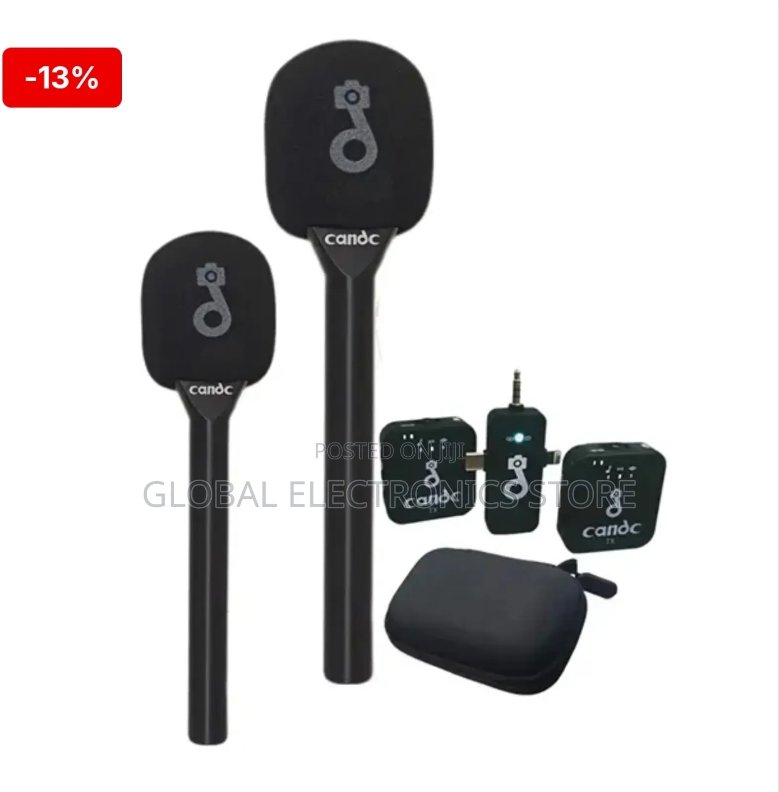 Candc Dual Wireless Interview Microphone 2 Transmitters + 1 Receiver