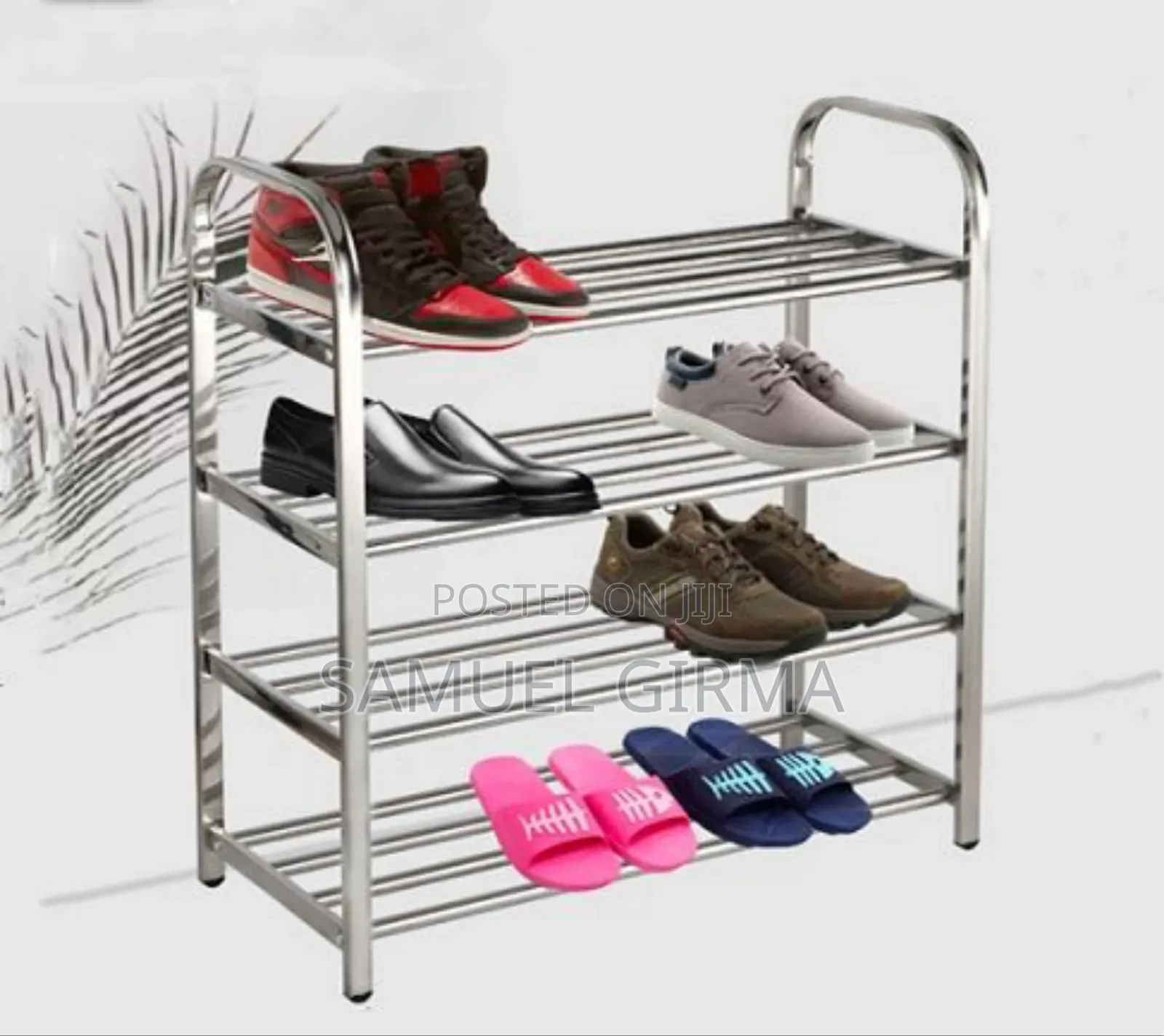 60*35*85cm 4 Layer Stainless Steel Shoes Rack