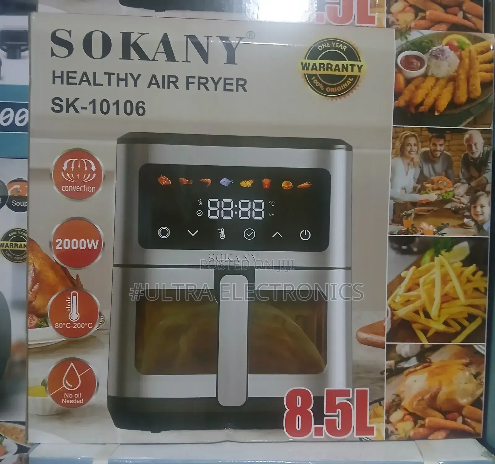 Sokany Healthy Air Fryer Sk-10106. It Has an 8.5l Capacity.