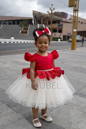 Beautiful Red White Baby Girl Dress | Made to Order by Dyk Kids