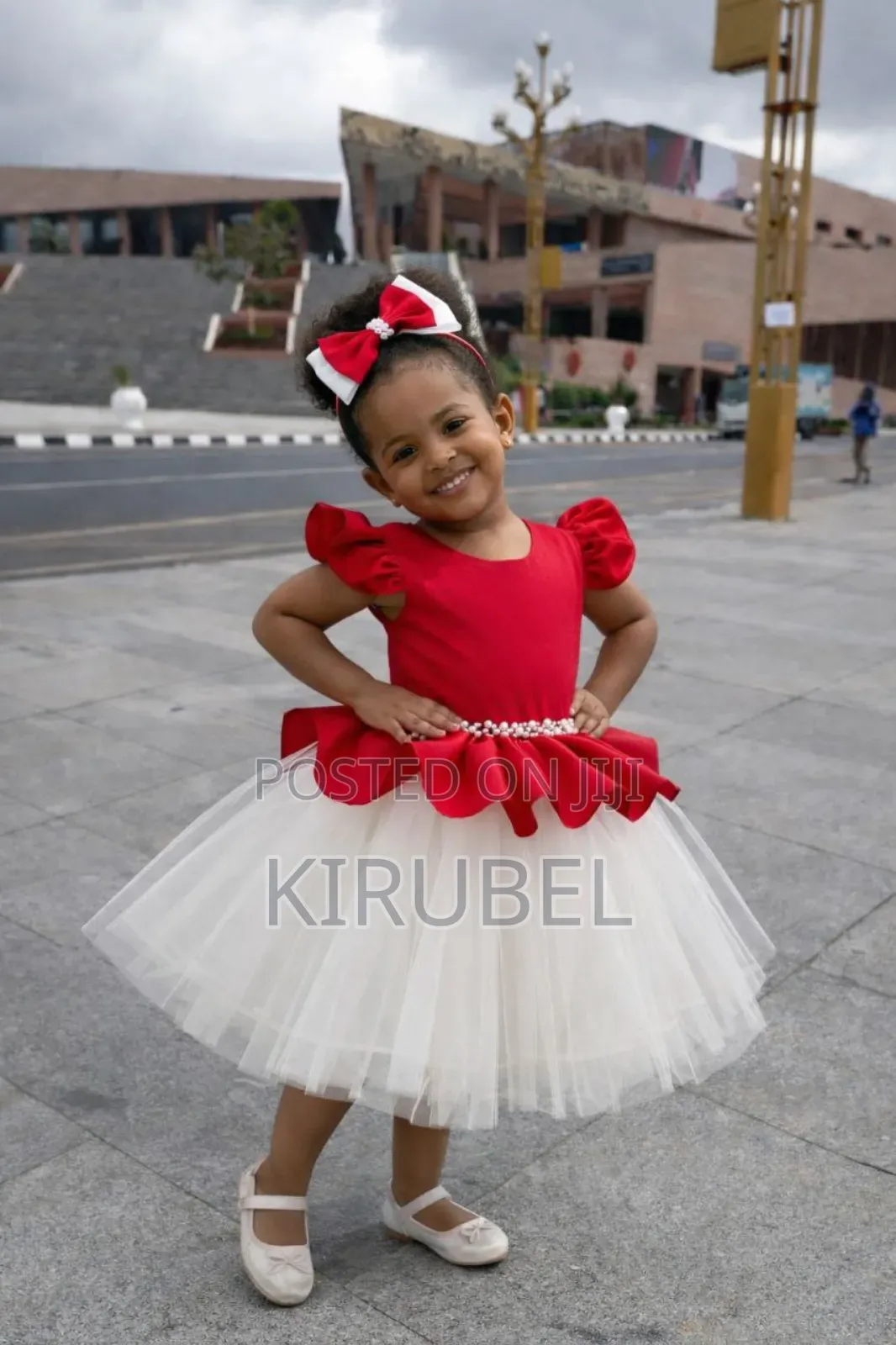 Beautiful Red White Baby Girl Dress | Made to Order by Dyk Kids