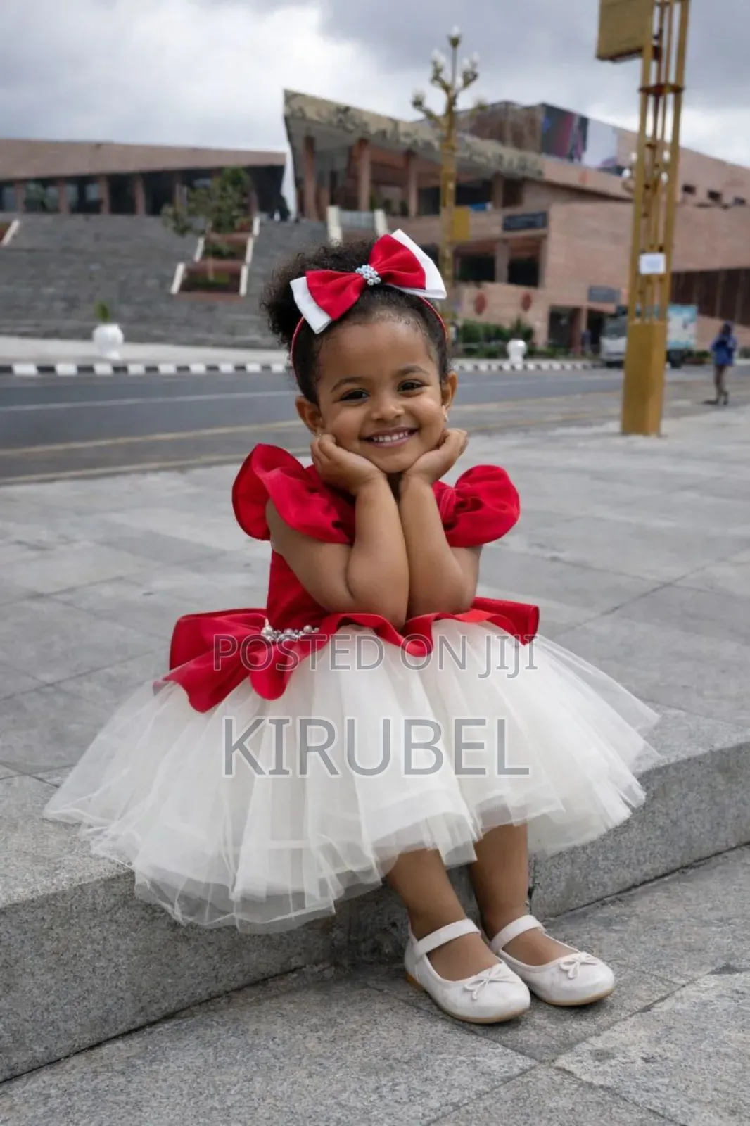 Beautiful Red White Baby Girl Dress | Made to Order by Dyk Kids