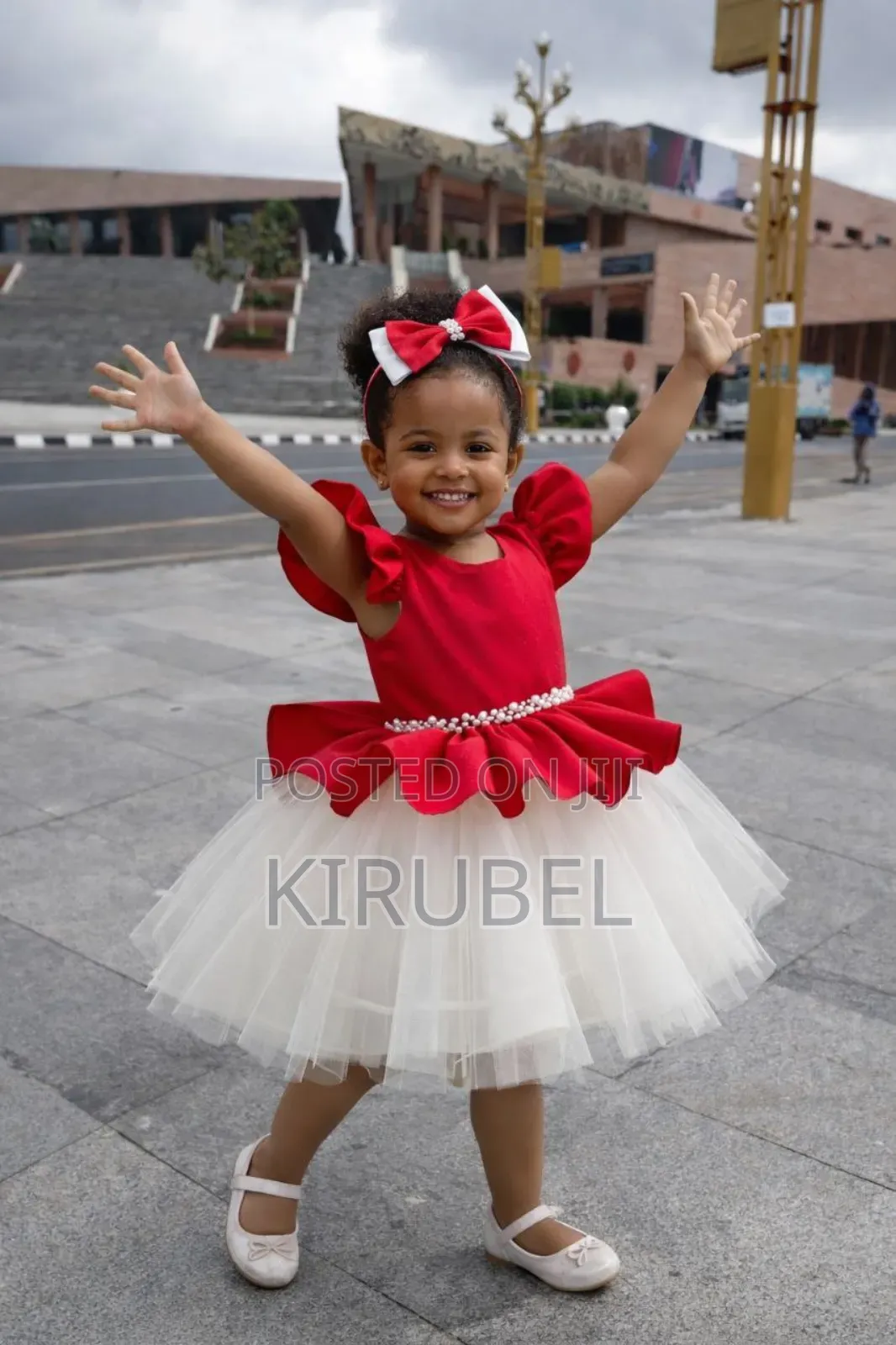 Beautiful Red White Baby Girl Dress | Made to Order by Dyk Kids