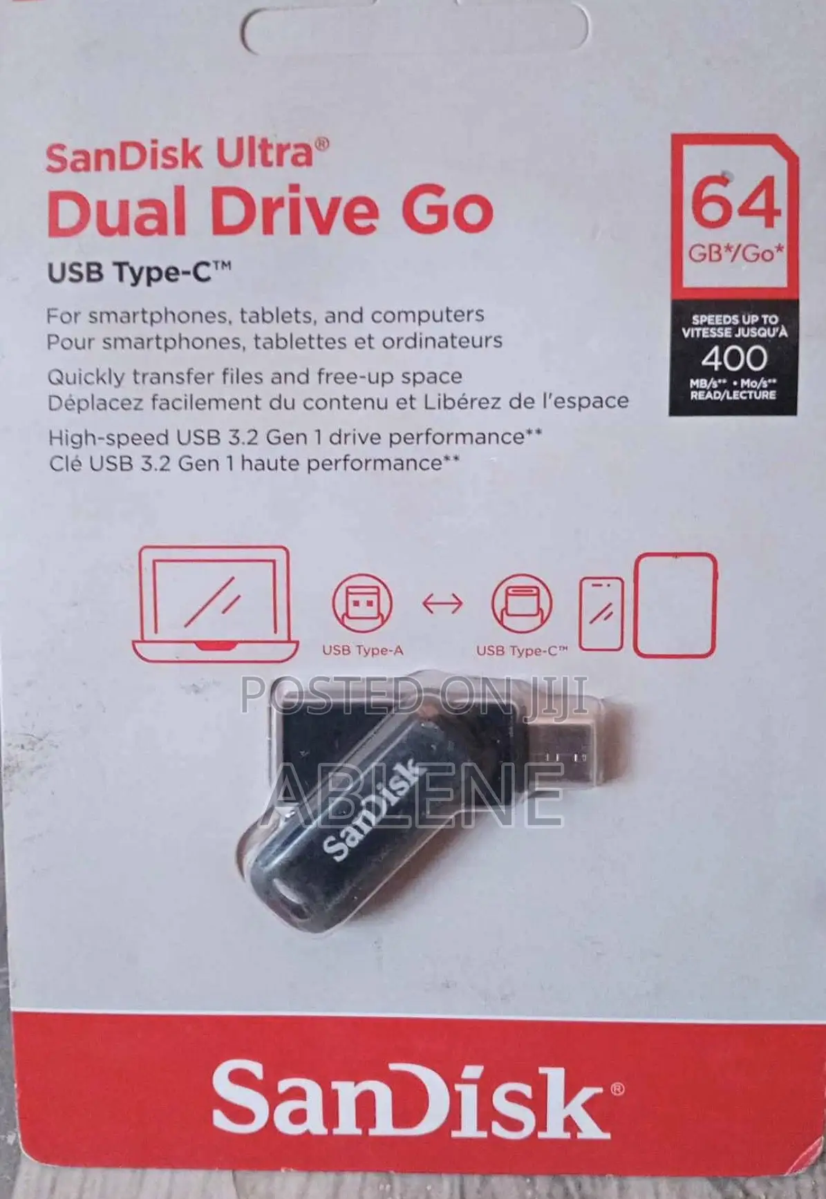 Sandisk Ultra Dual Drive Go 64gb Usb-C and Usb-a Flash Drive