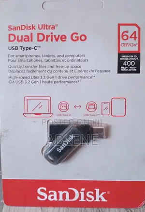 Sandisk Ultra Dual Drive Go 64gb Usb-C and Usb-a Flash Drive
