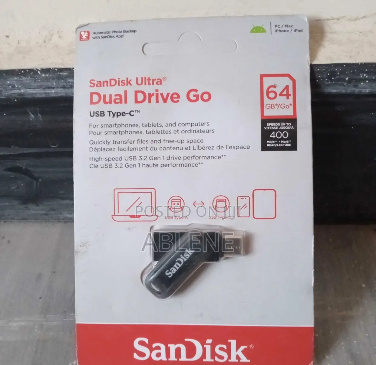 Sandisk Ultra Dual Drive Go 64gb Usb-C and Usb-a Flash Drive