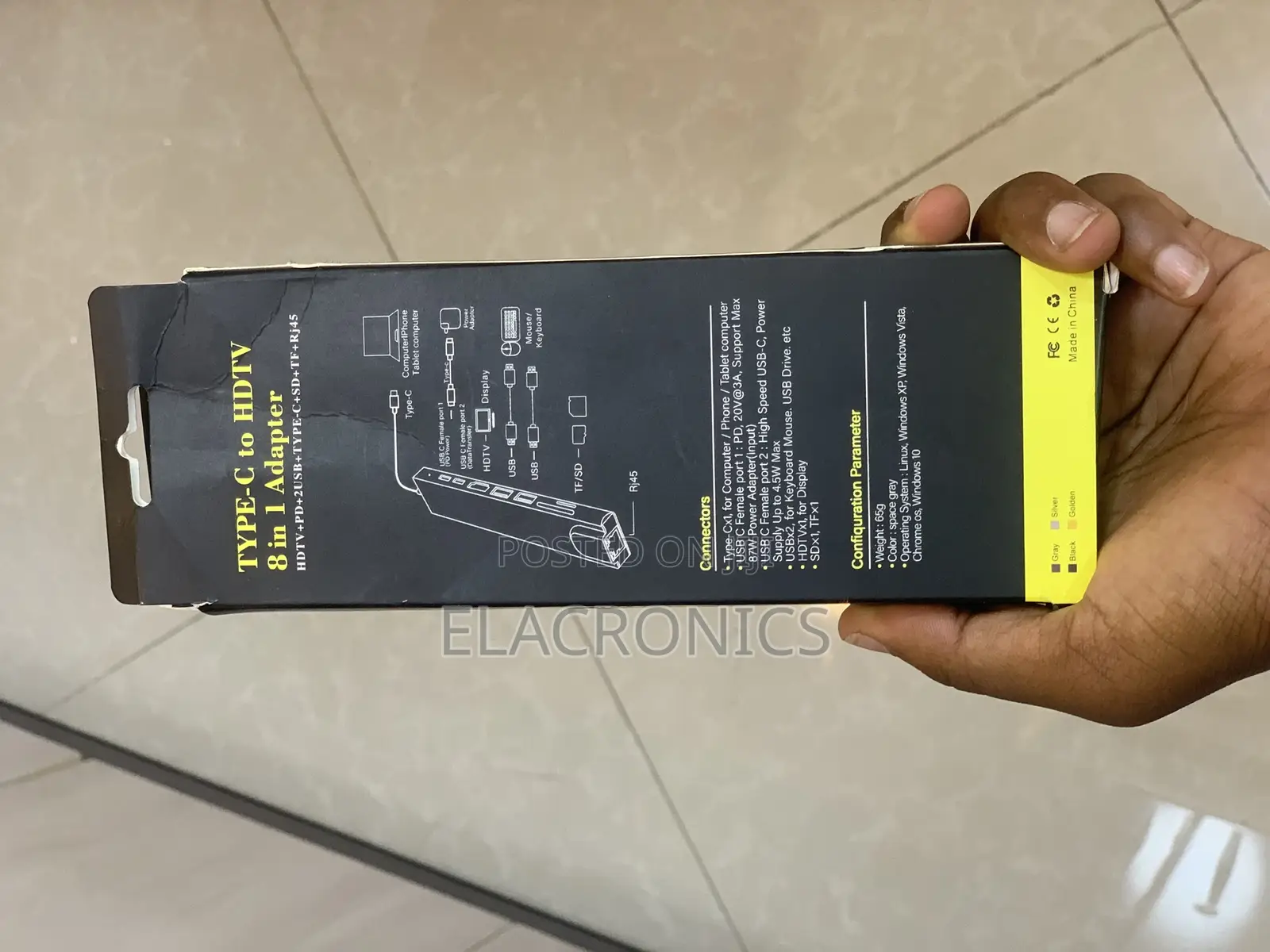 Type C to HDTV 8 in 1 (Hdtv+2usb+Type C + Sd)