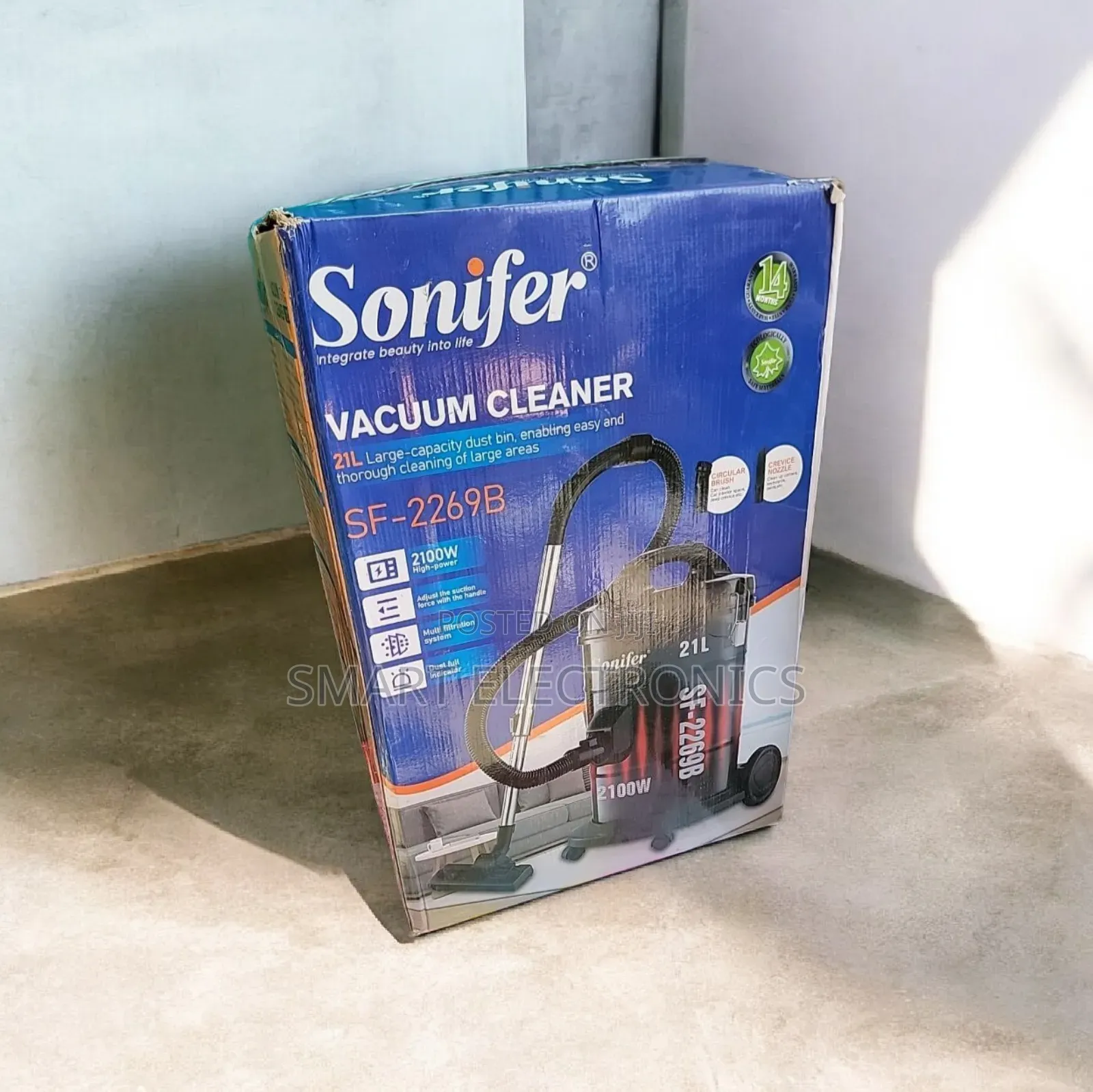 Sonifer Sf-Vacuum Cleaner. Power: 2100w Capacity:21l Large-Capacity
