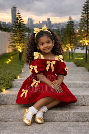 Red Angelica Baby Girl Dress With Bows | Handmade by Dyk Kids |