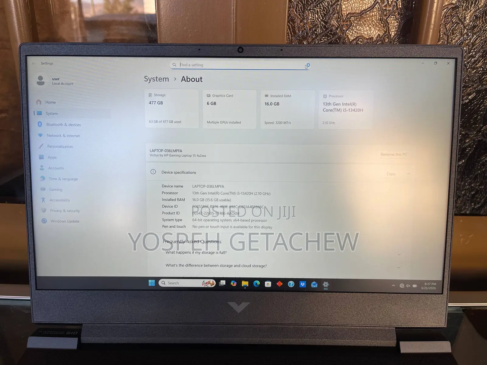 New Laptop HP Victus 15 16GB Intel Core I5 eMMC 512GB