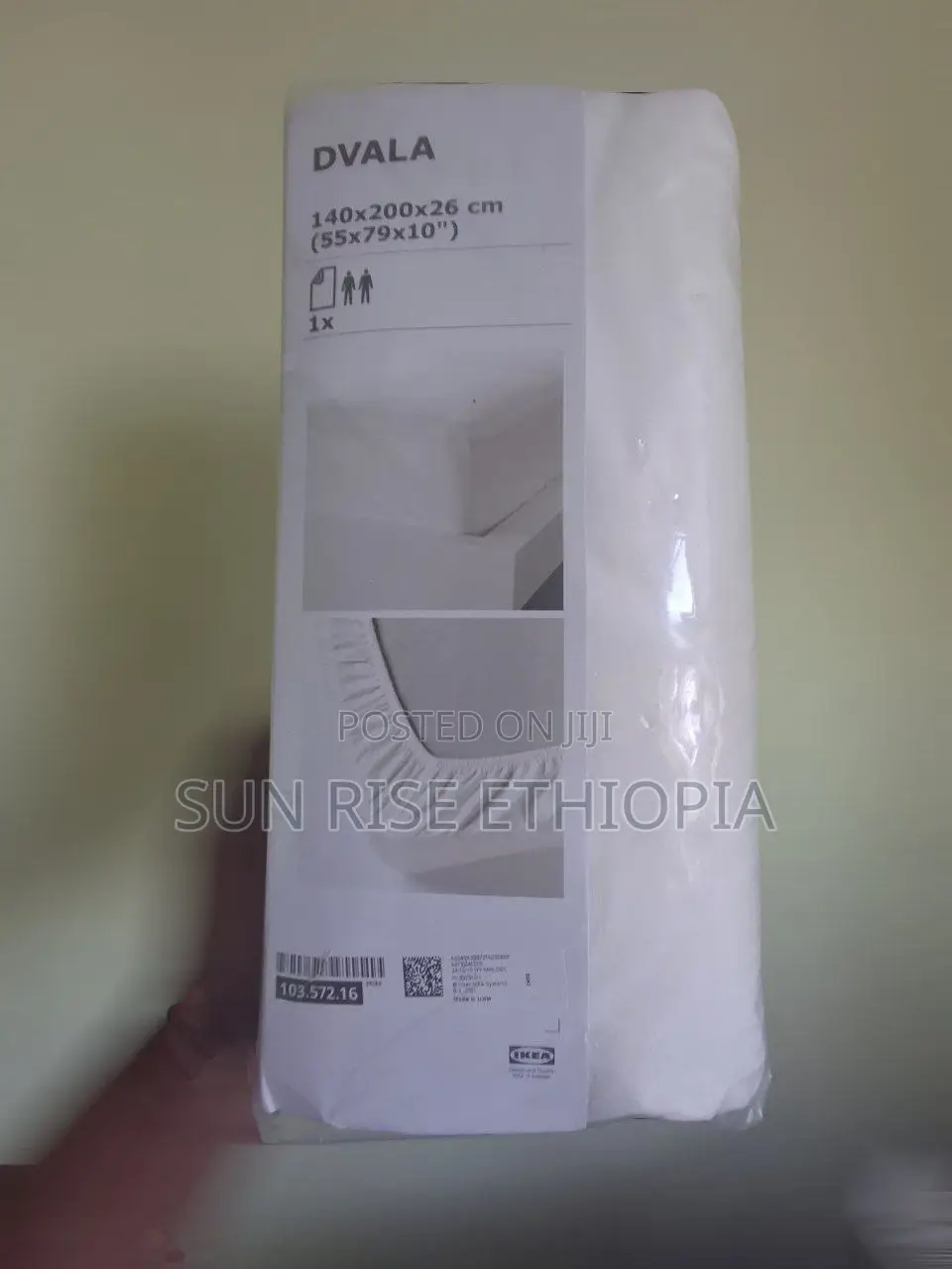 Ikea Dvala Fitted Sheet, White, 140x200 Cm