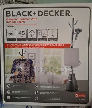Black Decker 1950w Vertical Garment Steamer Gst1820-B5