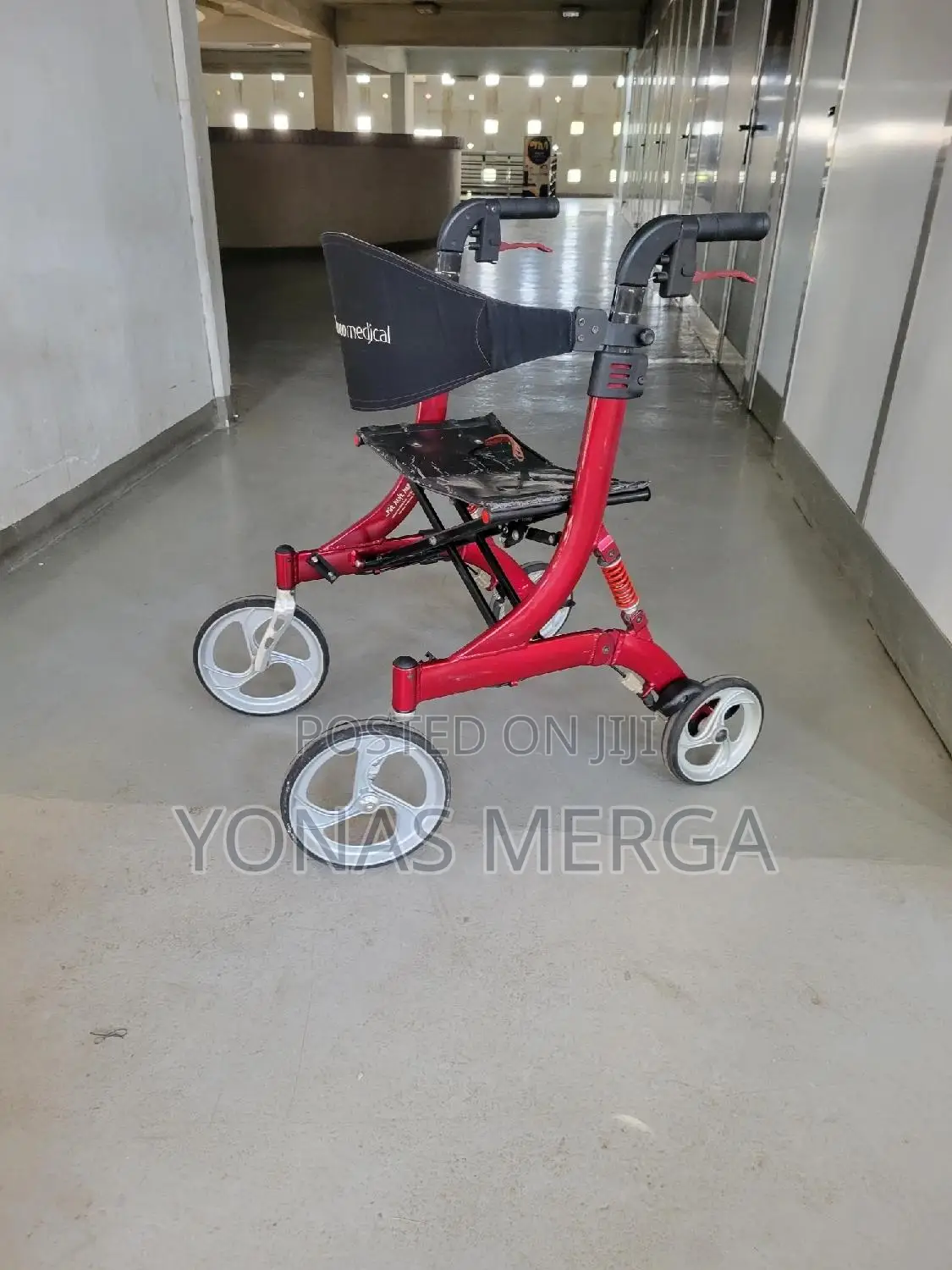 Walking Aid rollator With Seat and 10-Inch All Terrain Wheels-