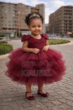 Elegant Burgundy Tulle Party Dress for Girls – Made by Dyk Kids