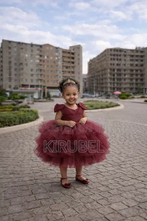 Elegant Burgundy Tulle Party Dress for Girls – Made by Dyk Kids