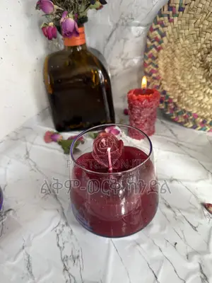 Red -Rose Flower Candle