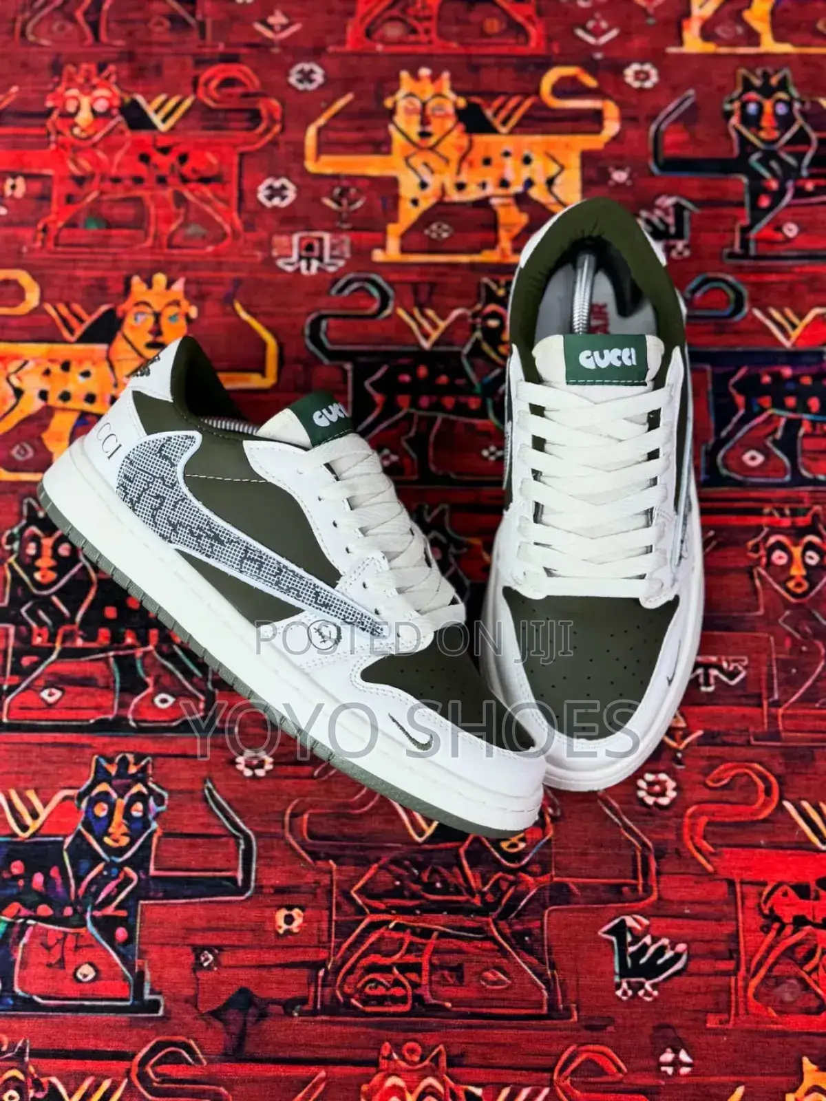 Air Jordan1 Low Travis Scoot Gucci White /Green Fashion Sneaker