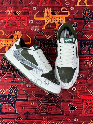 Air Jordan1 Low Travis Scoot Gucci White /Green Fashion Sneaker