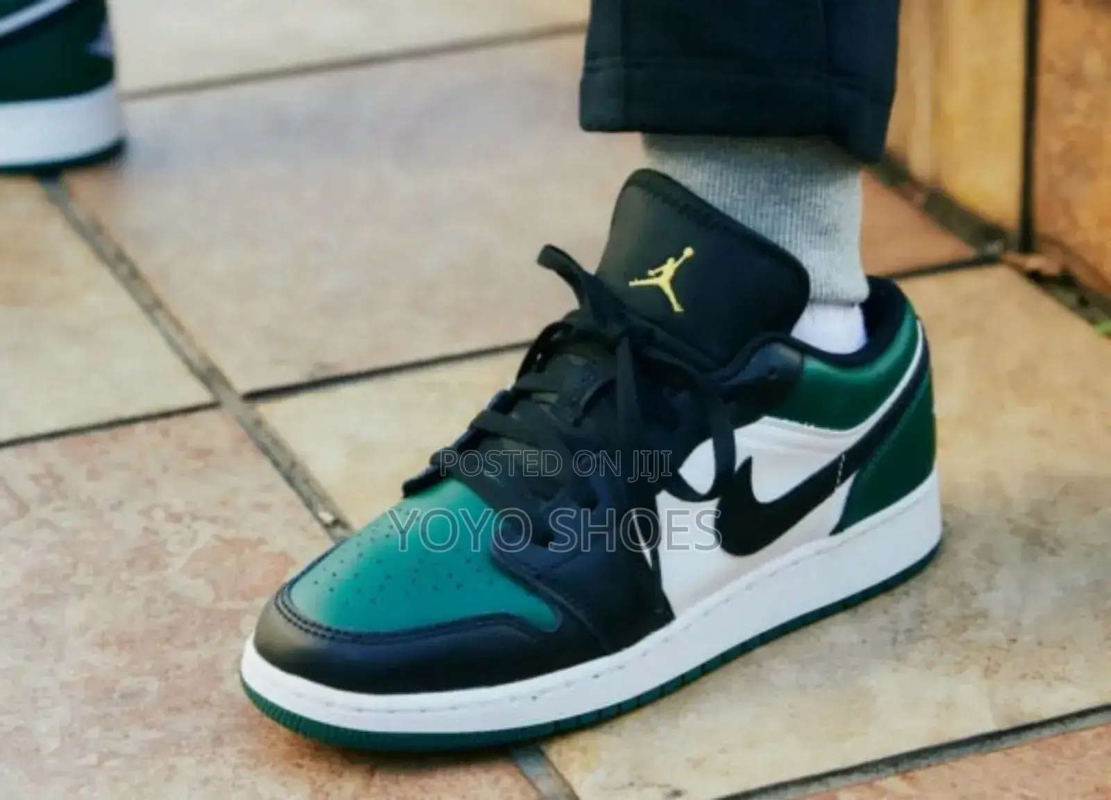 Air Jordan 1 Low Green Toe Green Fashion Sneaker