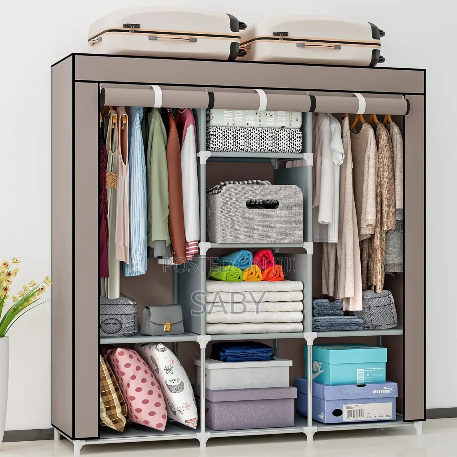 3hanging Rods Portable Closet