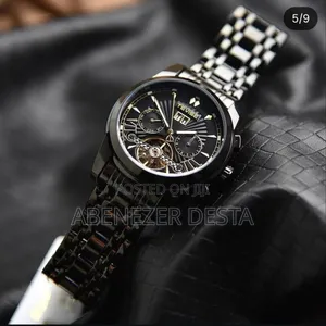 Black Tevise Automatic Mechanical Men's Watch.