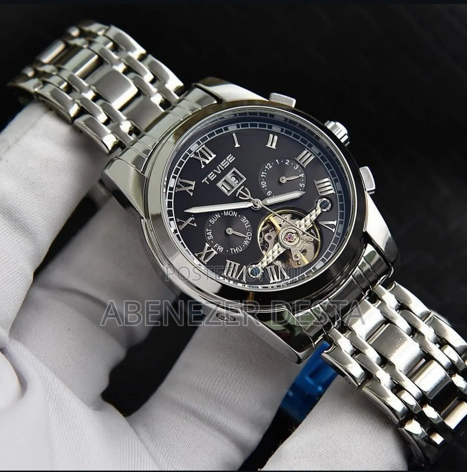 Tevise Automatic Mechanical Men's Watch With a Stainless Steel