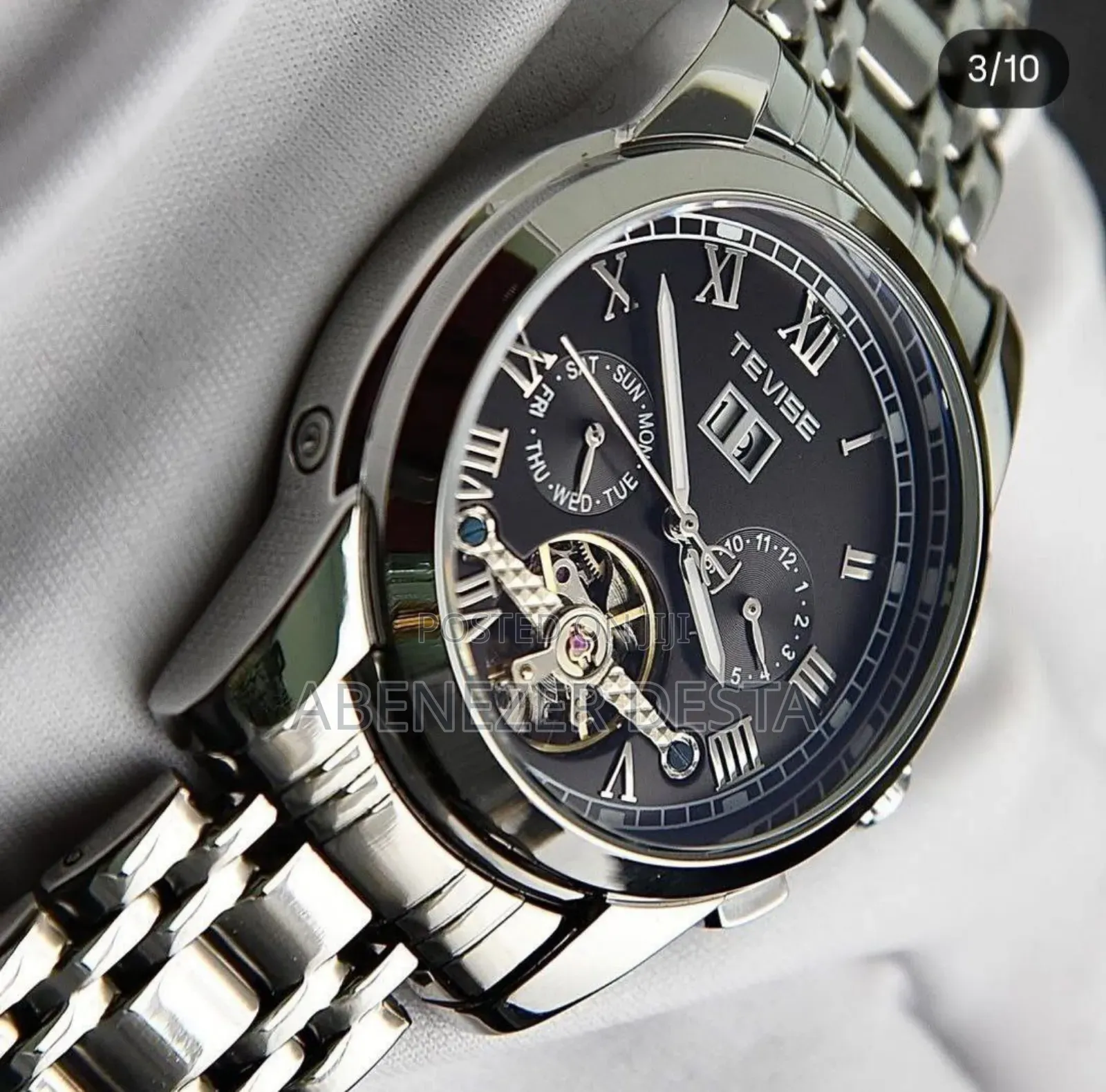 Tevise Automatic Mechanical Men's Watch With a Stainless Steel